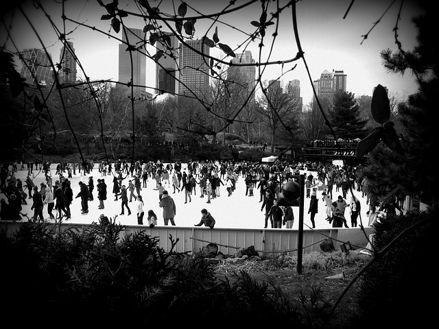 Ice skating in central park